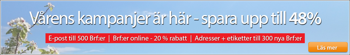 Kampanj på e-postadresser, Brf Online och adresser - Hittabrf.se